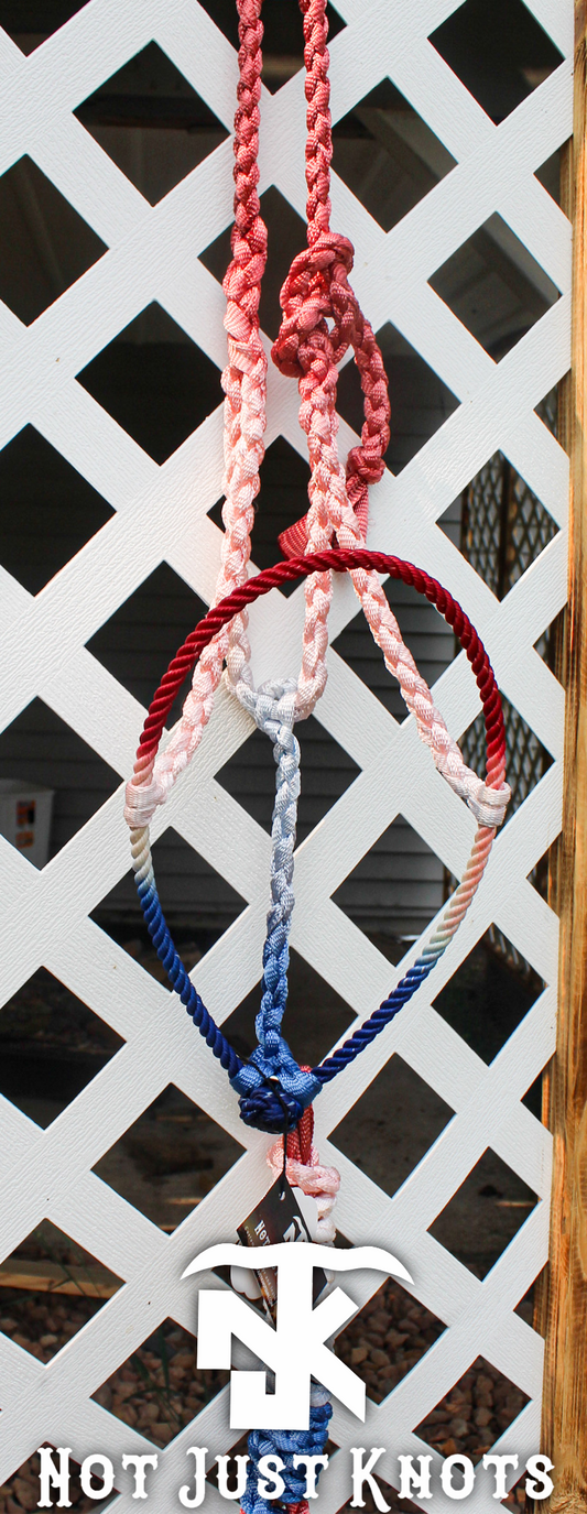 Lariat Halter - Red/White/Blue Ombré