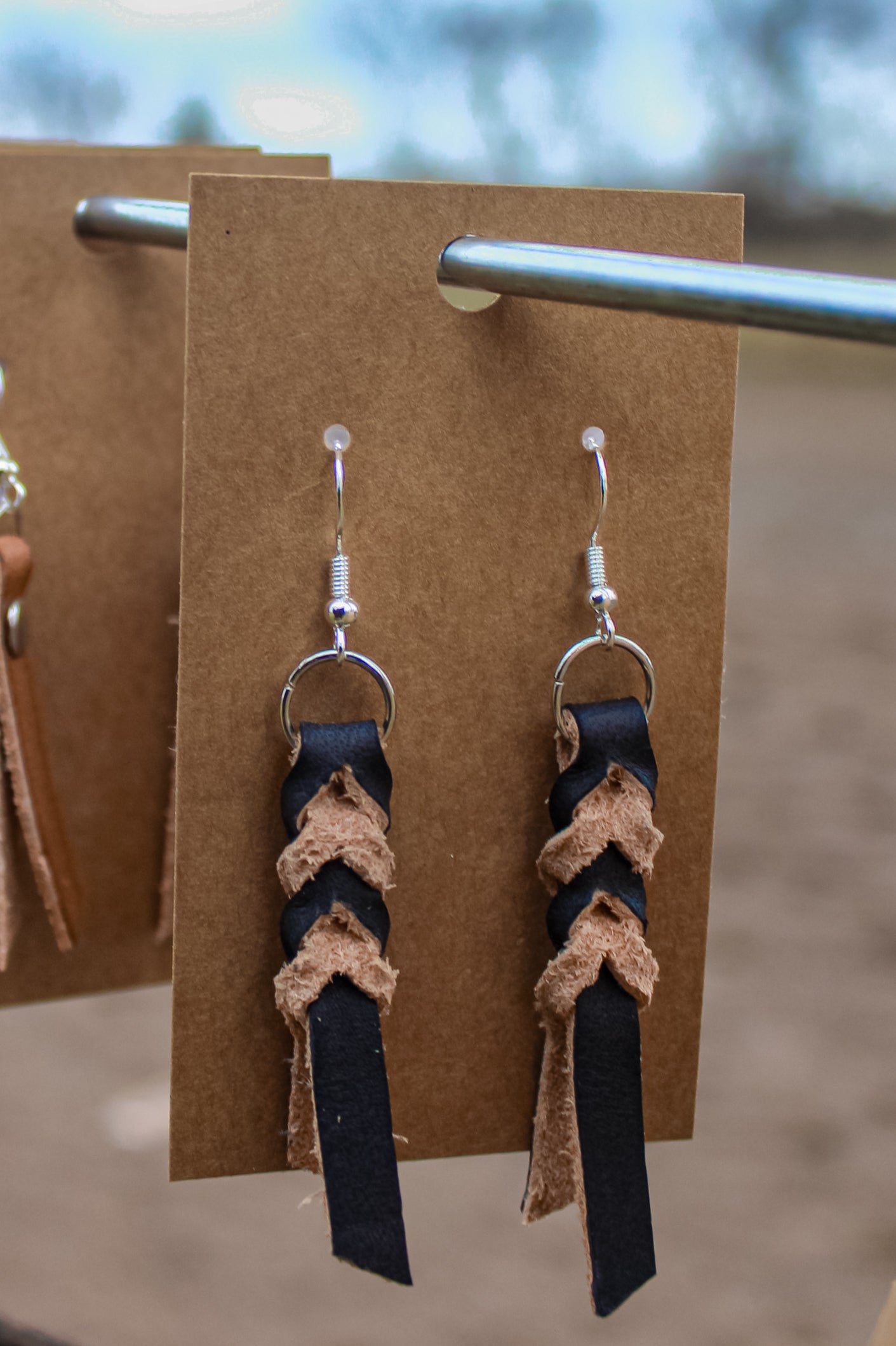 ↠Leather Knotted Western Earrings ↞