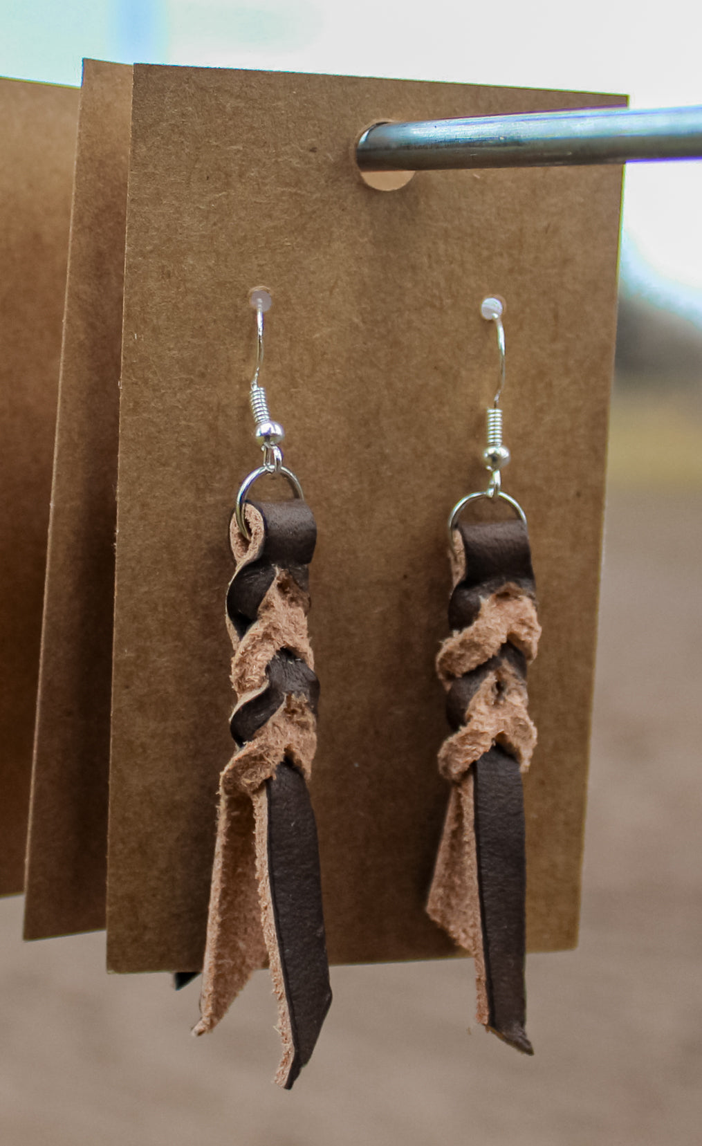 ↠Leather Knotted Western Earrings ↞