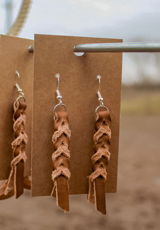 ↠Leather Knotted Western Earrings ↞