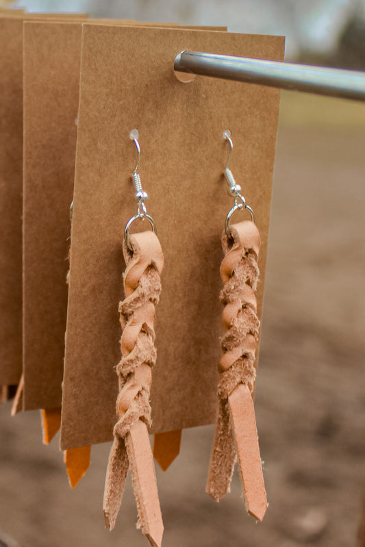 ↠Leather Knotted Western Earrings ↞